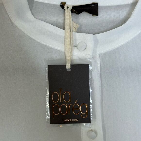 Olla Pareg Cream Sheer Long Sleeve Blouse | Size 8 - Picture 4 of 5